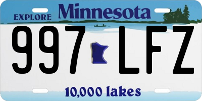 MN license plate 997LFZ