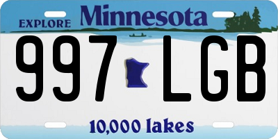 MN license plate 997LGB
