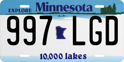 MN license plate 997LGD