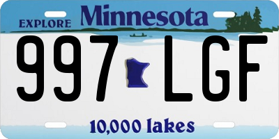 MN license plate 997LGF