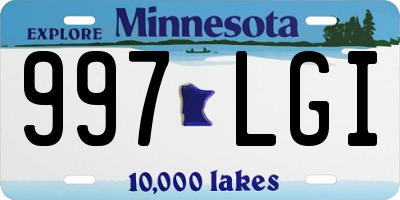 MN license plate 997LGI