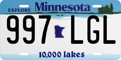 MN license plate 997LGL
