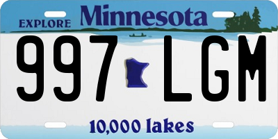MN license plate 997LGM