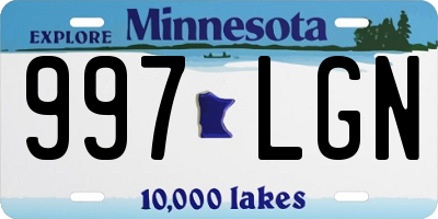 MN license plate 997LGN
