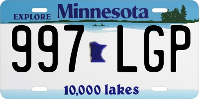 MN license plate 997LGP