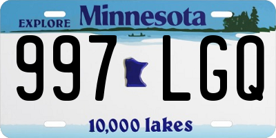 MN license plate 997LGQ