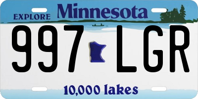 MN license plate 997LGR