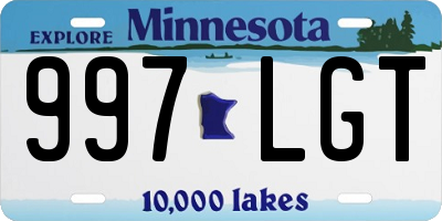 MN license plate 997LGT