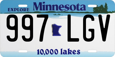 MN license plate 997LGV