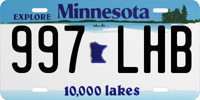 MN license plate 997LHB