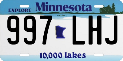 MN license plate 997LHJ