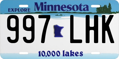 MN license plate 997LHK