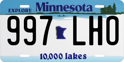 MN license plate 997LHO
