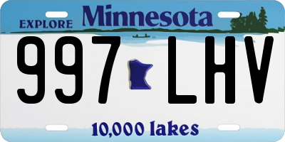 MN license plate 997LHV