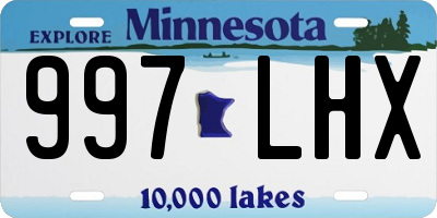 MN license plate 997LHX