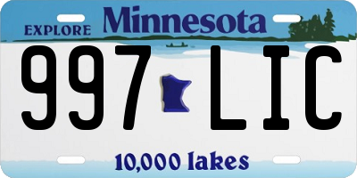 MN license plate 997LIC