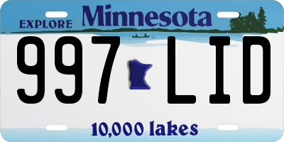 MN license plate 997LID