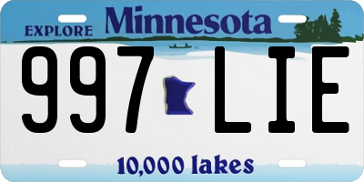 MN license plate 997LIE