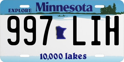 MN license plate 997LIH