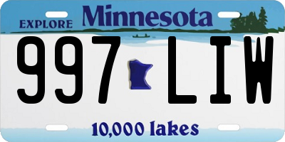 MN license plate 997LIW