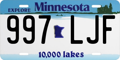 MN license plate 997LJF