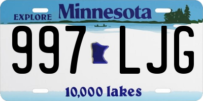 MN license plate 997LJG