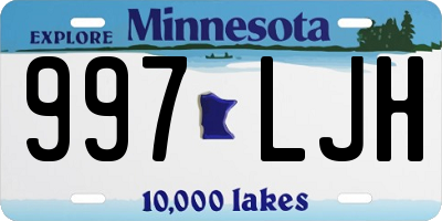 MN license plate 997LJH