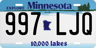 MN license plate 997LJQ