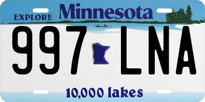 MN license plate 997LNA