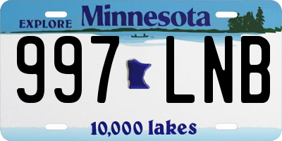 MN license plate 997LNB