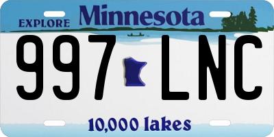 MN license plate 997LNC
