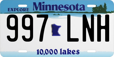 MN license plate 997LNH