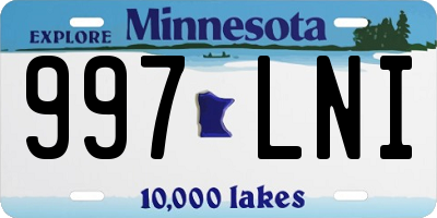 MN license plate 997LNI