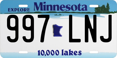 MN license plate 997LNJ