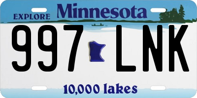 MN license plate 997LNK