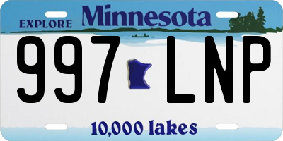 MN license plate 997LNP