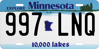MN license plate 997LNQ