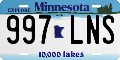 MN license plate 997LNS