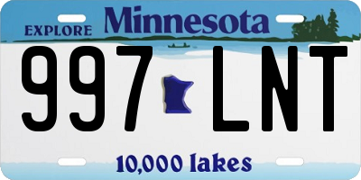 MN license plate 997LNT