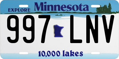 MN license plate 997LNV