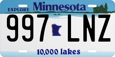 MN license plate 997LNZ