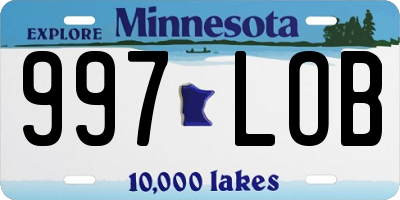 MN license plate 997LOB