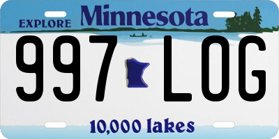 MN license plate 997LOG