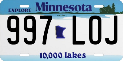 MN license plate 997LOJ