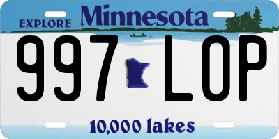 MN license plate 997LOP