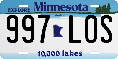 MN license plate 997LOS