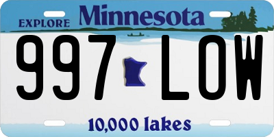MN license plate 997LOW