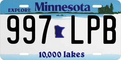 MN license plate 997LPB