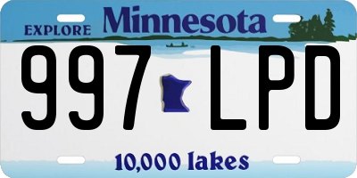 MN license plate 997LPD