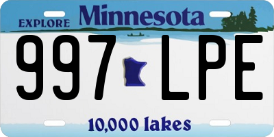 MN license plate 997LPE